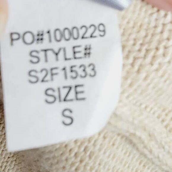 NYDJ Cable Knit Cowl Neck Cream Poncho Sweater - Size Small - Picture 8 of 8